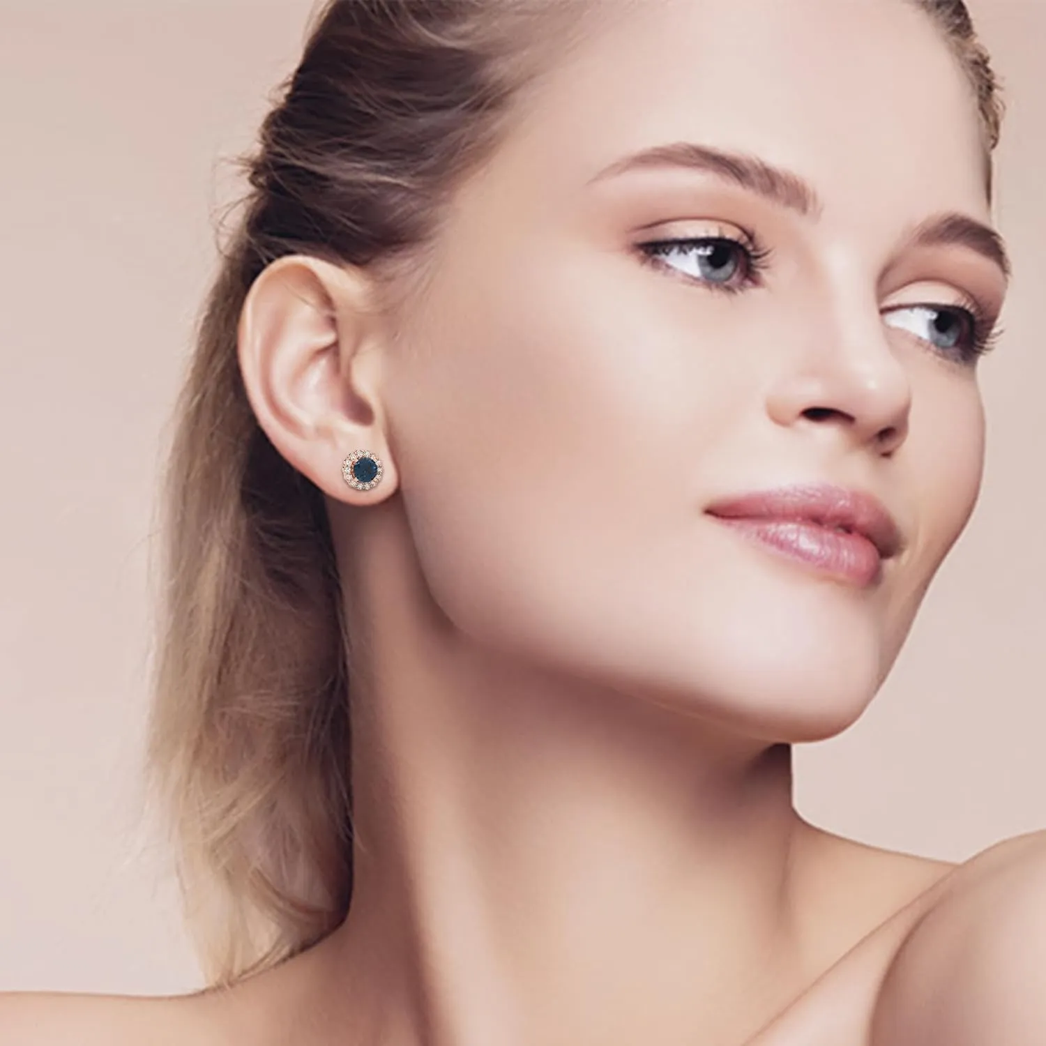 0.20 Cttw Natural Diamond Round Cut Halo Stud Push Back Earrings for women In 925 Sterling Silver | Fine Jewelry Gift Box Included | valentine gift for her | Gift For Women | Hypoallergenic Earrings