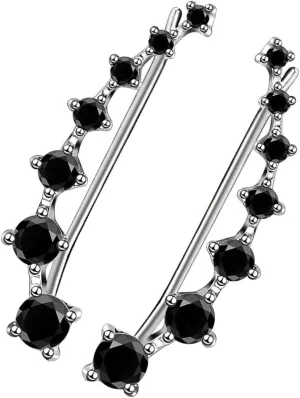 1 Pair Zircon Hook Cuff Earrings for Women Elegant Zircon Studs Chic Sparkly Jewelry Accessory Versatile for Fashion Everyday Wear Design