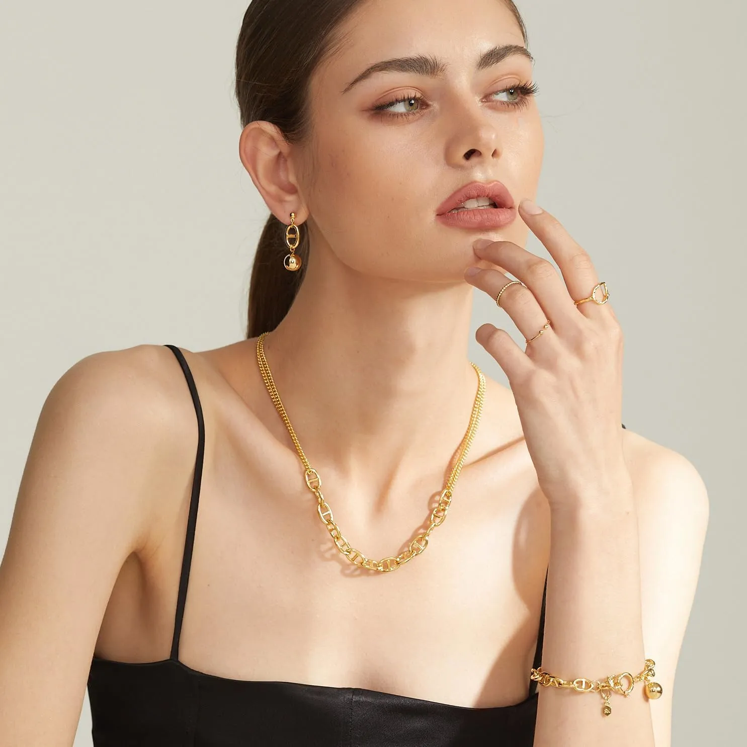 14K Gold Plated S925 Sterling Silver Post Lightweight Drop/Dangle Huggie Stud Earrings for Women | Ball Drop Earrings