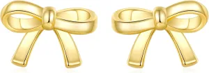 14K Gold Plated Sud| 925 Sterling Silver Post| Clover Butterfly Heart Bow Stud Earrings for Women  Dainty Earrings with Cubic Zirconia  Jewelry for Everyday Wear or Occasions
