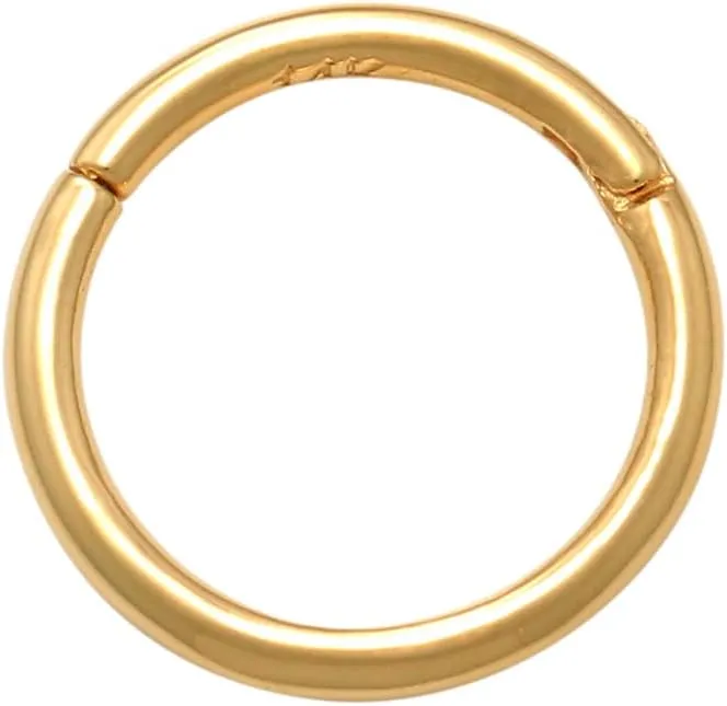 14k Real Solid Gold Hoop Piercings - Elegant Cartilage Daith Helix, Tragus, Conch, Rook Snug Design - Ear Clicker Ring - Stylish Piercing Jewelry - 16 Gauge, 1 Piece