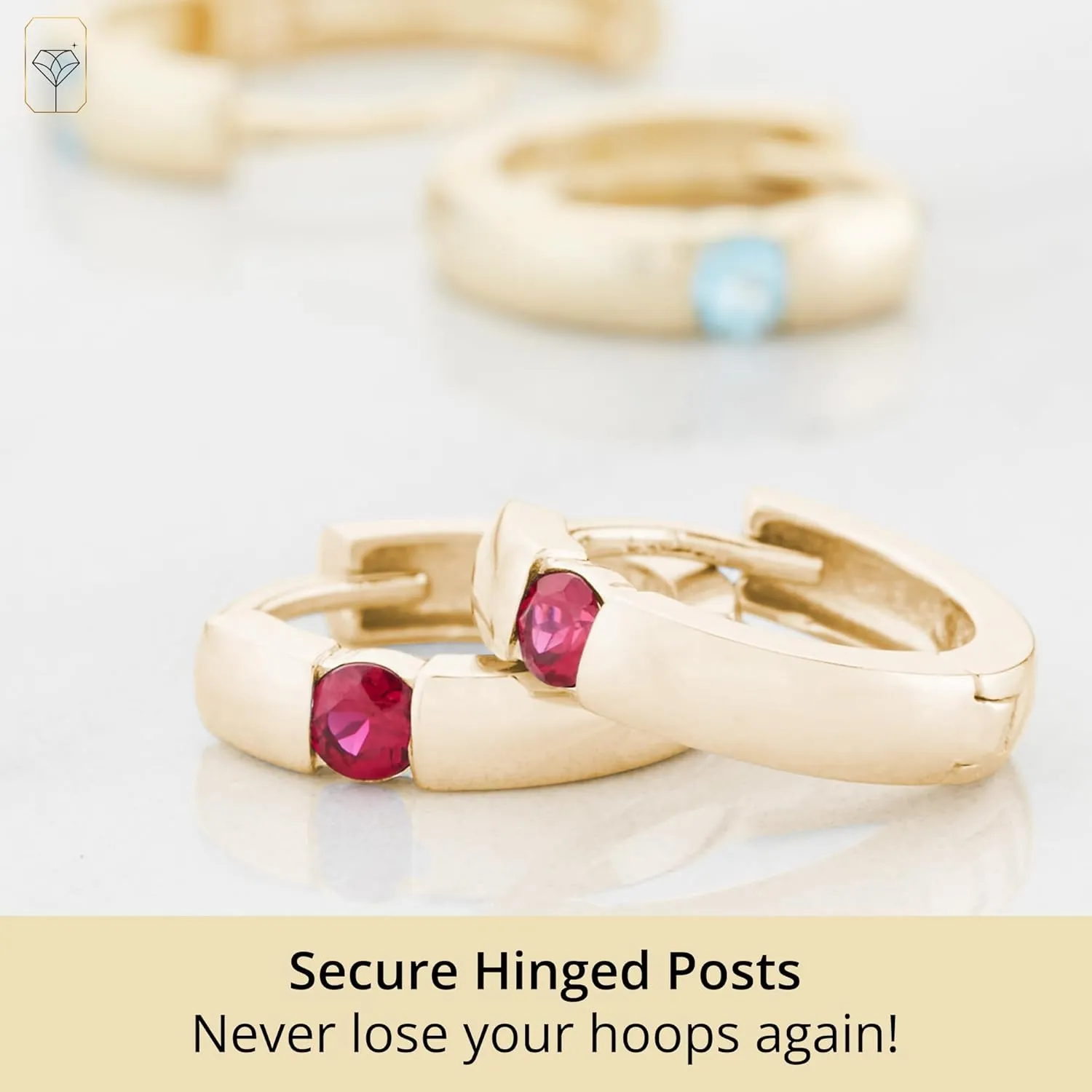 14k White or Yellow Gold Small Round Gemstone Huggie Hoop Earrings for Women with Channel Set and 2.5mm Birthstone by MAX   STONE