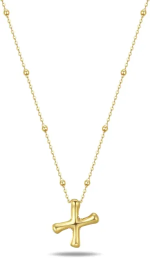 18k Gold Vermeil Bubble Letter Necklace Trendy Balloon Initial Pendant Dainty Charm A-Z Custom Name Necklace Layer Wear-Resistant Jewelry for Women 18'' 2'' Extension 925 Silver Chain X