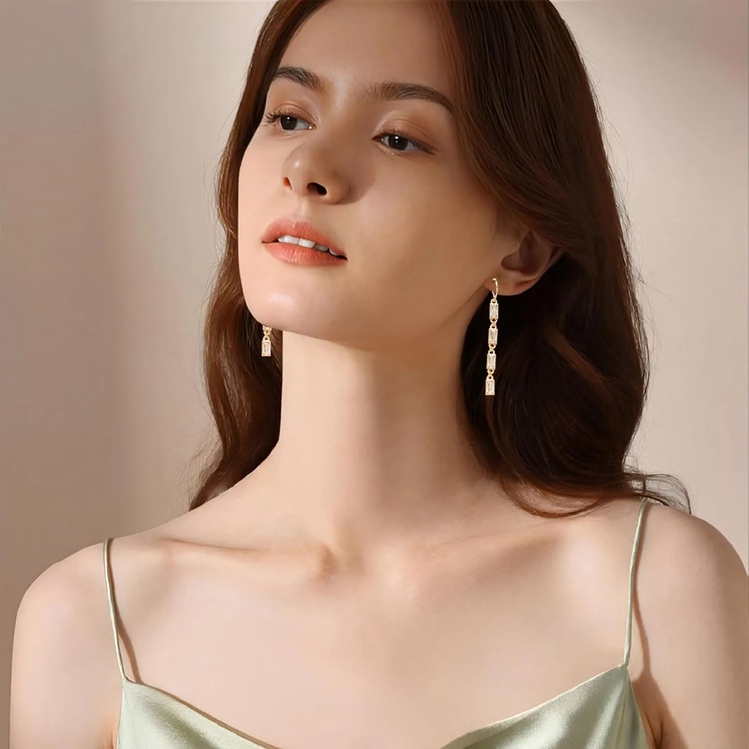 18k/14k Gold Plated Jewelry Set for Women 4/2 Pcs Emerald-cut/Heart/Cushion-cut Cubic Zirconia Necklace Earring Bracelet Anklet Set Birthstone Jewelry Wife Mother Wedding Prom Birthday Gift