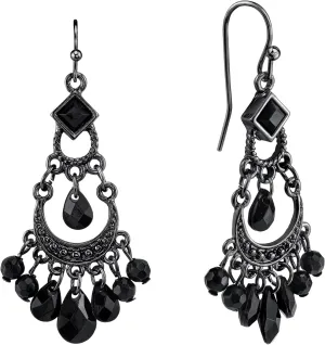1928 Jewelry Crescent Chandelier Earrings, 2.12"