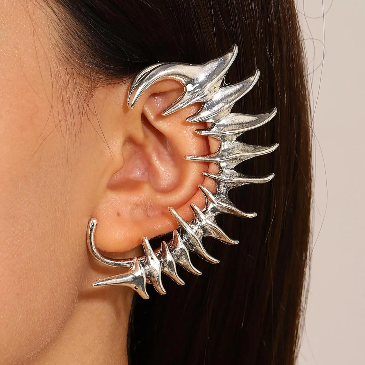1Pc Ear Hook Earring Metal Lightweight Simulated Flower Ear Wrap Solid Color Lightweight Alloy Ear Cuff