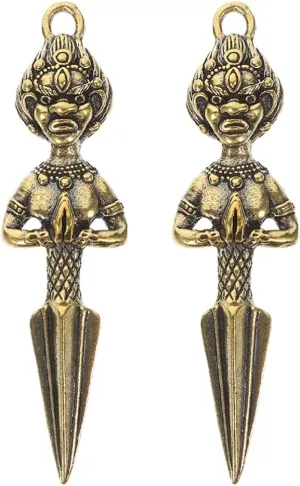 2 Pack Buddhism Phurba Keychain Feng Shui Jewelry Decor Brass Ornaments for Religious Ornaments Plant Decor