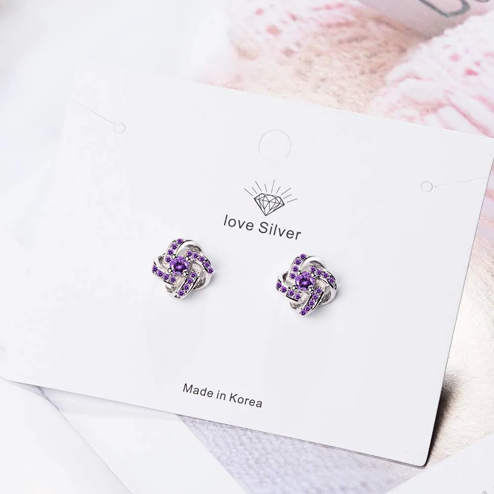24K gold-plated girl earrings, cubic zircon women's diamond women's earrings, platinum/rose gold gift jewelry