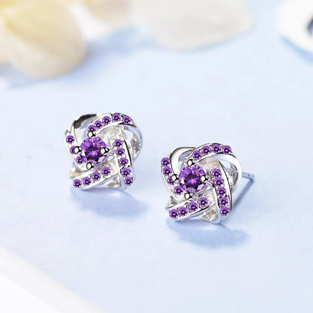 24K gold-plated girl earrings, cubic zircon women's diamond women's earrings, platinum/rose gold gift jewelry