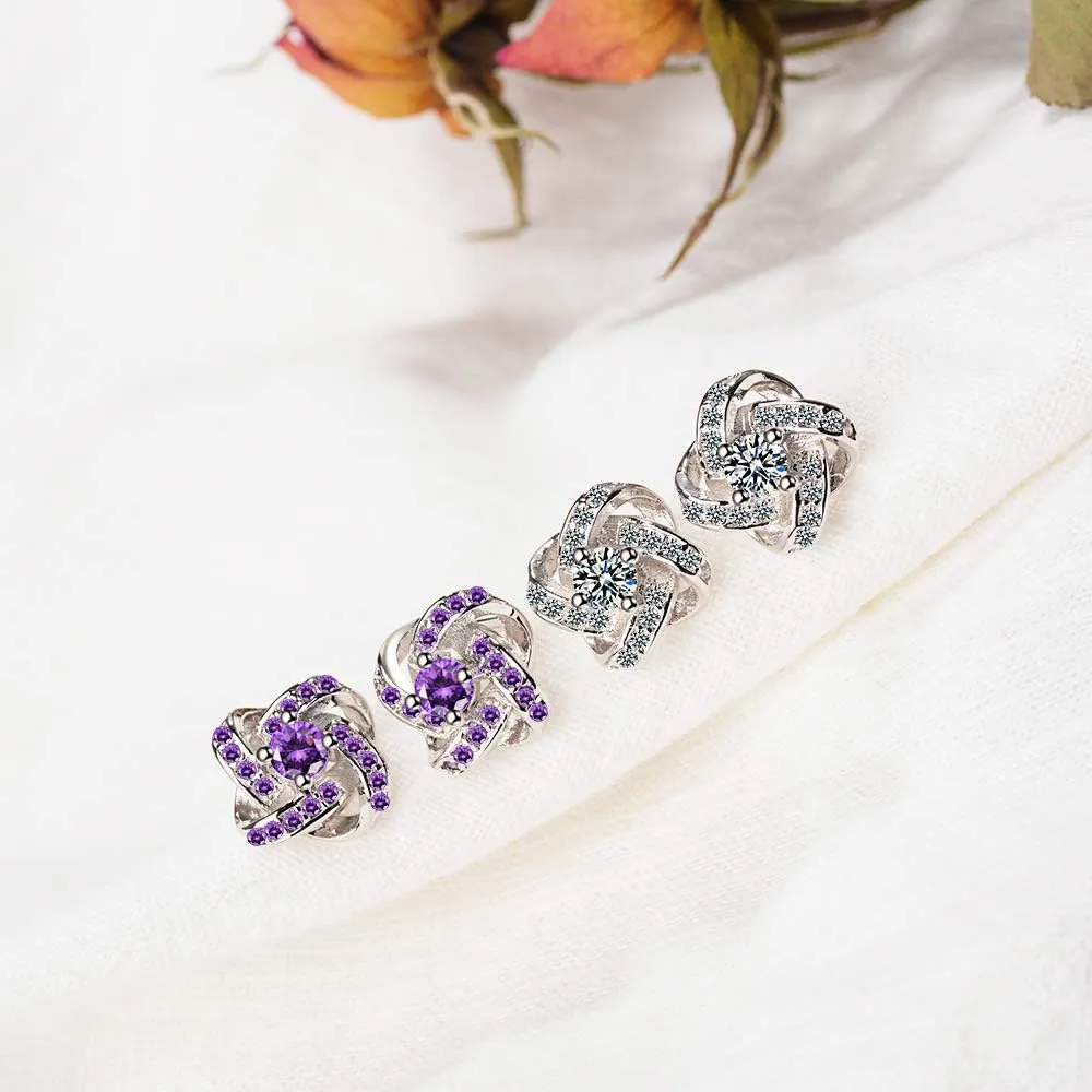 24K gold-plated girl earrings, cubic zircon women's diamond women's earrings, platinum/rose gold gift jewelry