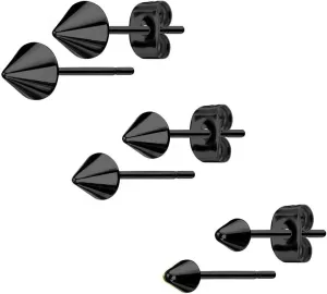 316L Surgical Steel Spike Stud Earrings for Women or Men (Choose color and size)