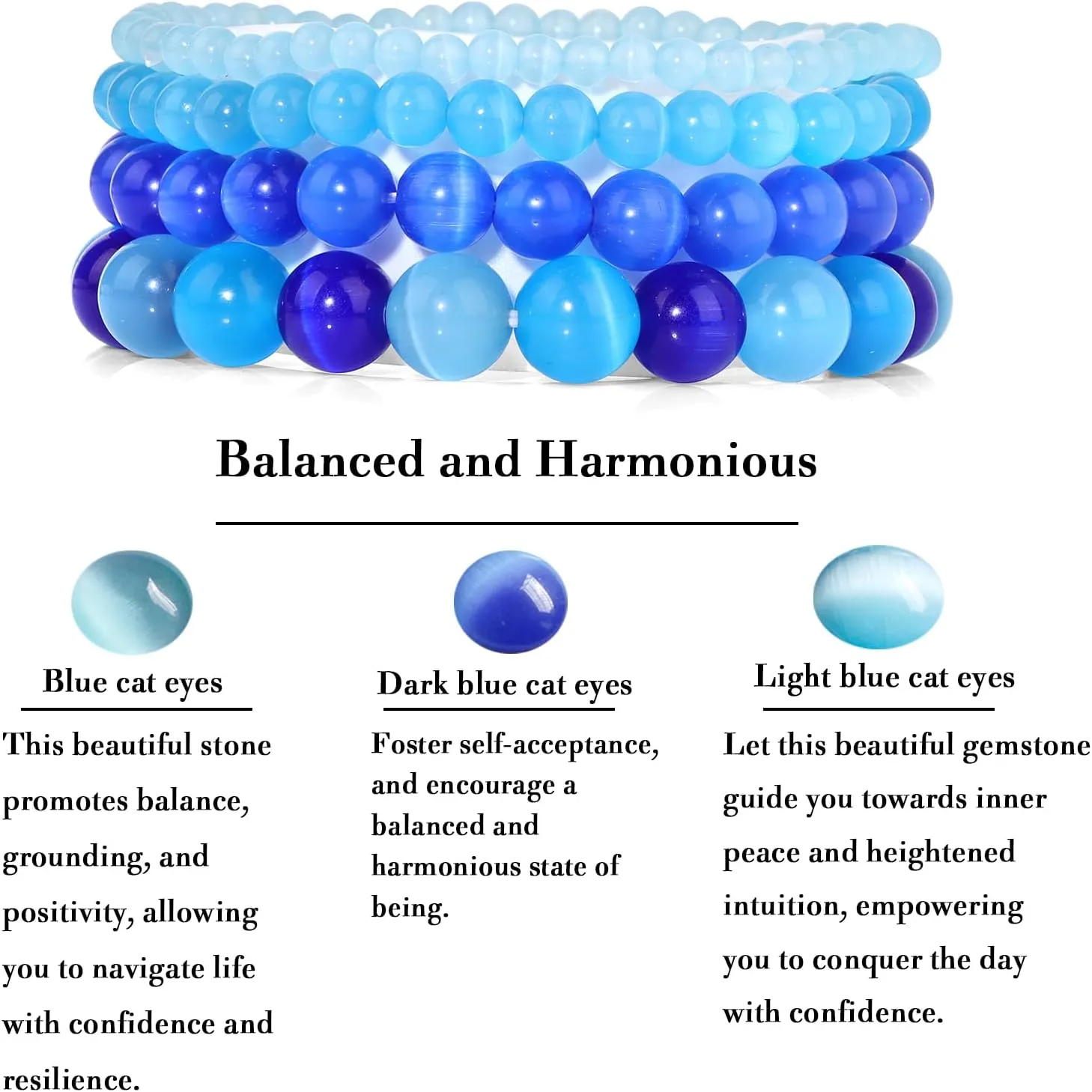 4pcs Beaded Bracelets for Women,Natural Healing Crystal Gemstones Bracelet,Anxiety Stress Relief Bracelet Handmade purple Jewelry Gifts for Women