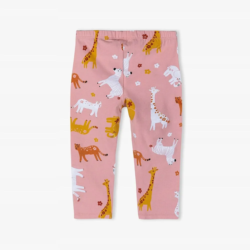 5.10.15 Jungle Animal Print Capri Style Pink Legging 11366