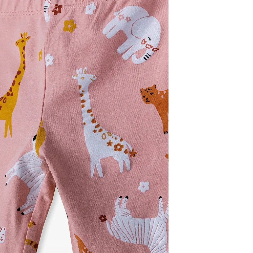 5.10.15 Jungle Animal Print Capri Style Pink Legging 11366