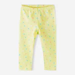 5.10.15 Multi Polka Dots Light Yellow Capri  Style Legging 11379
