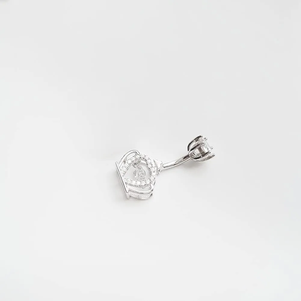 925 Sterling Silver 14G Belly Button Rings Clear CZ Navel Rings Body Piercing Jewelry