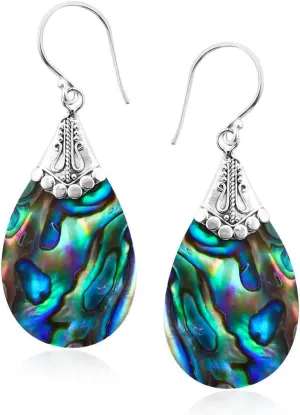 925 Sterling Silver Earrings for Women Trendy - Abalone Shell Earrings - Beach Boho Jewelry Anniversary Birthday Gifts for Her