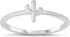 925 Sterling Silver Little Cactus Ring