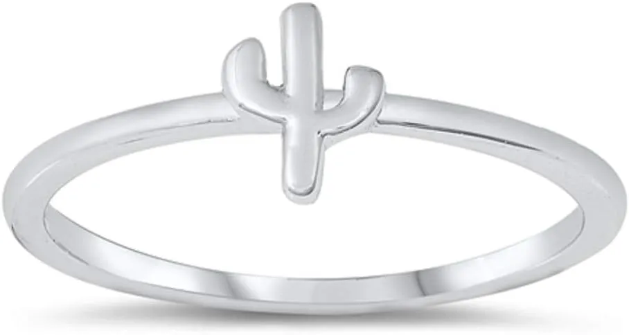 925 Sterling Silver Little Cactus Ring