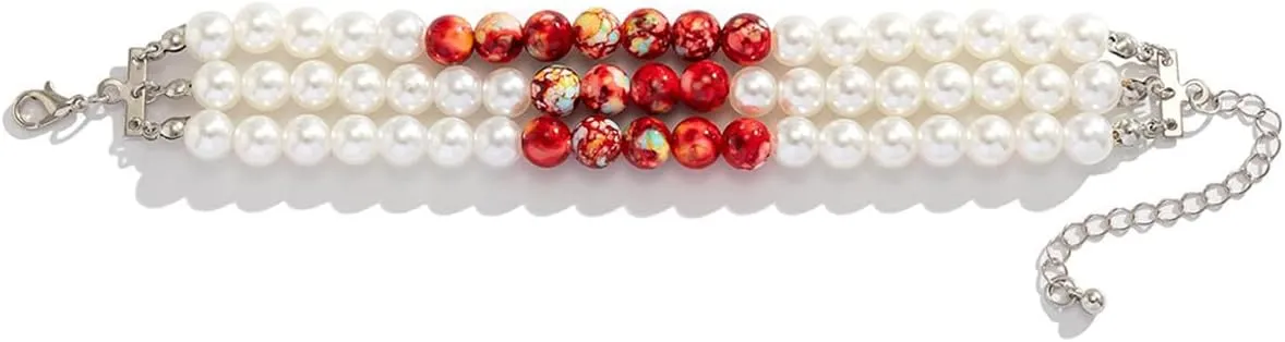 ALoveSoul Halloween Layered Pearls Victorian Style Gothic Blood Drops Tassel Collar Necklace/Bracelet/Earrings