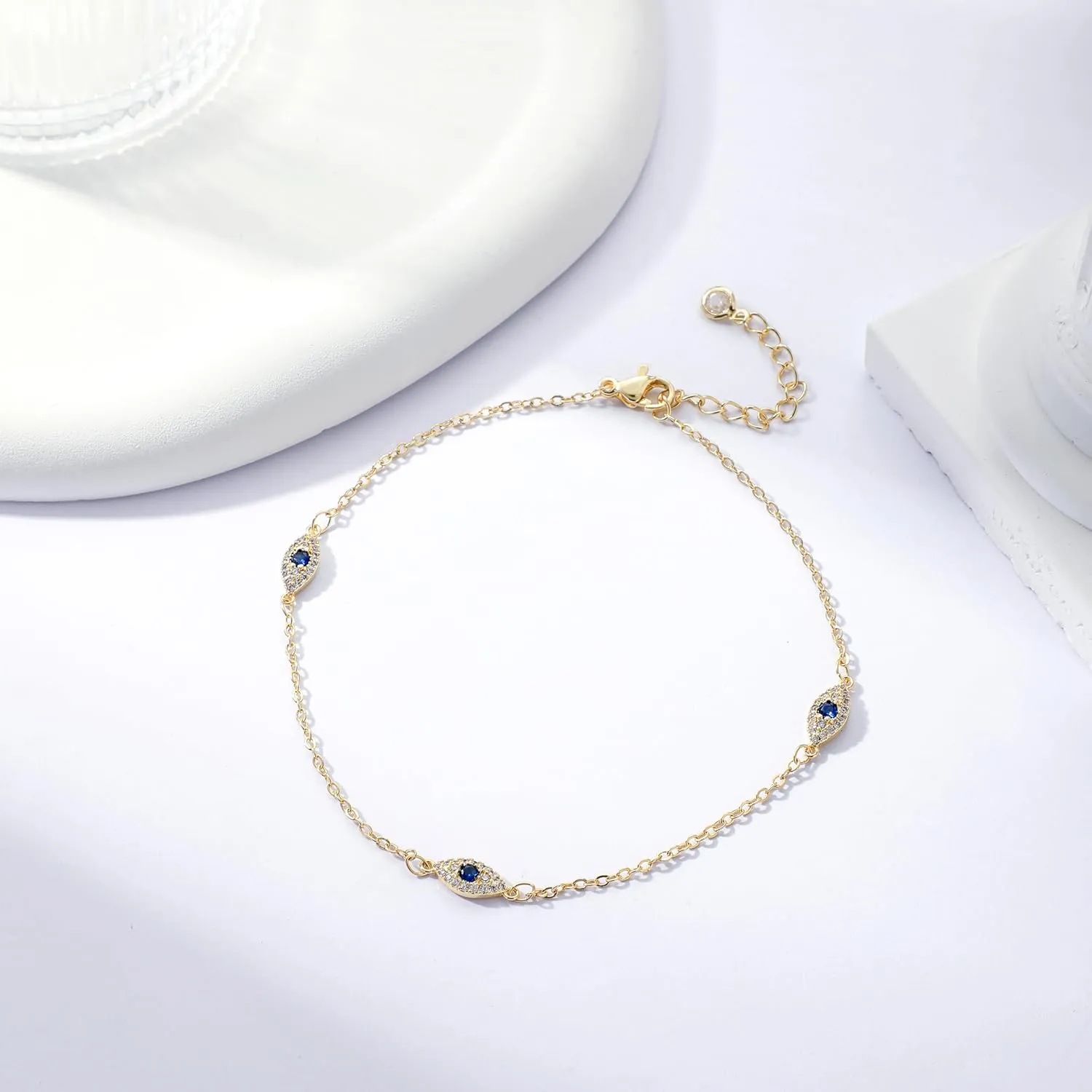 Anklets for Women 14K Real Gold Silver Plated Ankle Bracelets Trendy Waterproof Boho Anklets Set Adjustable Dainty Cute Diamond Beaded Heart Non Tarnish Summer Beach Jewelry Gift