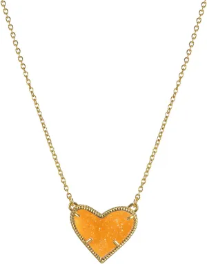 Ari Heart Adjustable Length White Gold Plated / 18K Gold PlatedPendant Necklace for Women - Mother's Day Gift Valentines
