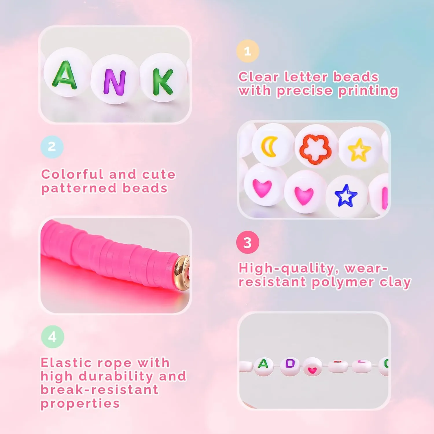 Ava Riley Friendship Bracelets, 13 Tattoo Colorful Birthday Gift Bracelet Stackable Colorful Initial Charms, 26 Letters 9PCS Songs Album Jewelry Stuff