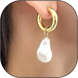 Baroque Pearl Hoop Dangle Earrings for Women Minimalist White Irregular Pearl Huggie Earrings Faith Based Gifts for First Communion