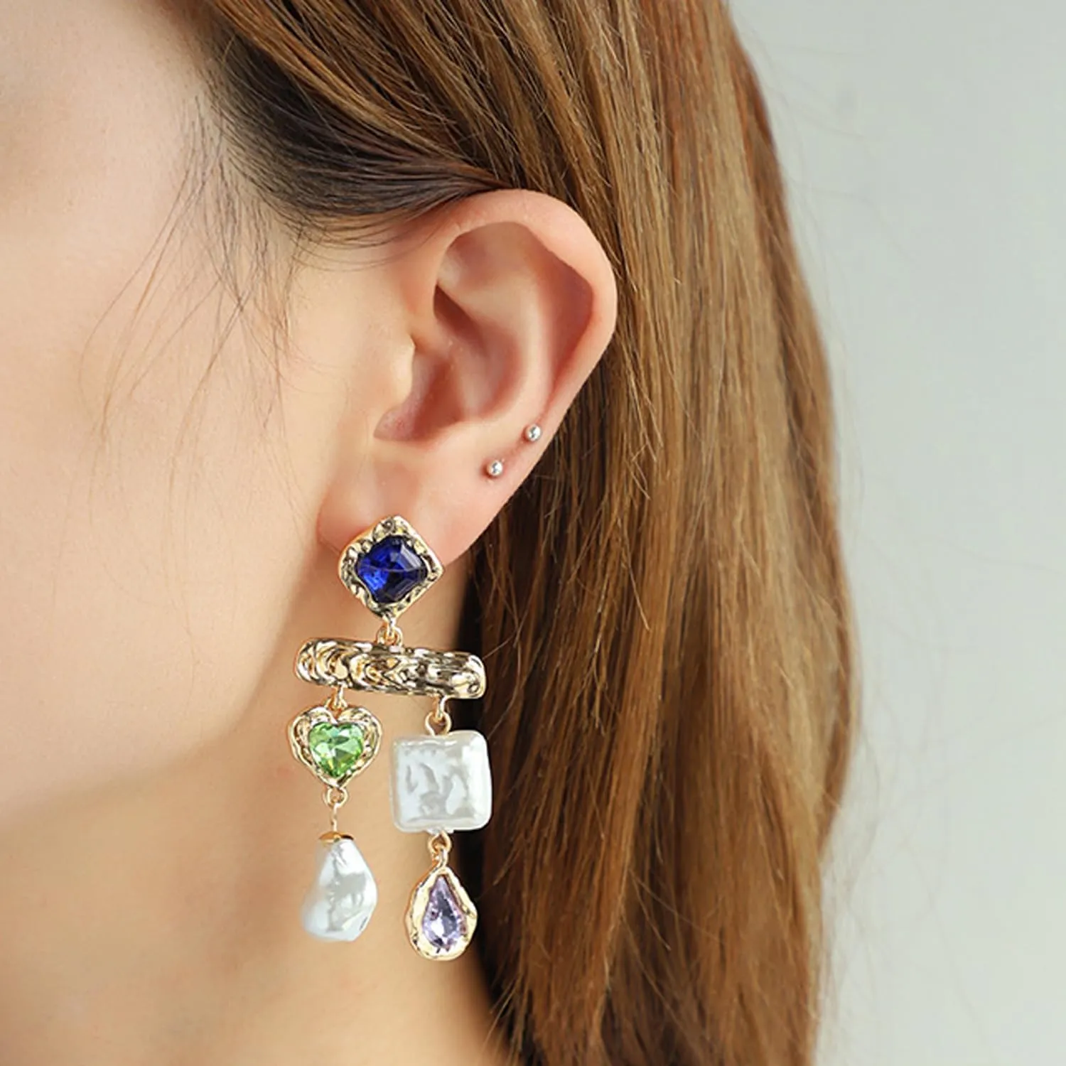 Baroque Pearls Stud Earrings Dangle Earrings Christmas Jewelry Gifts for Women