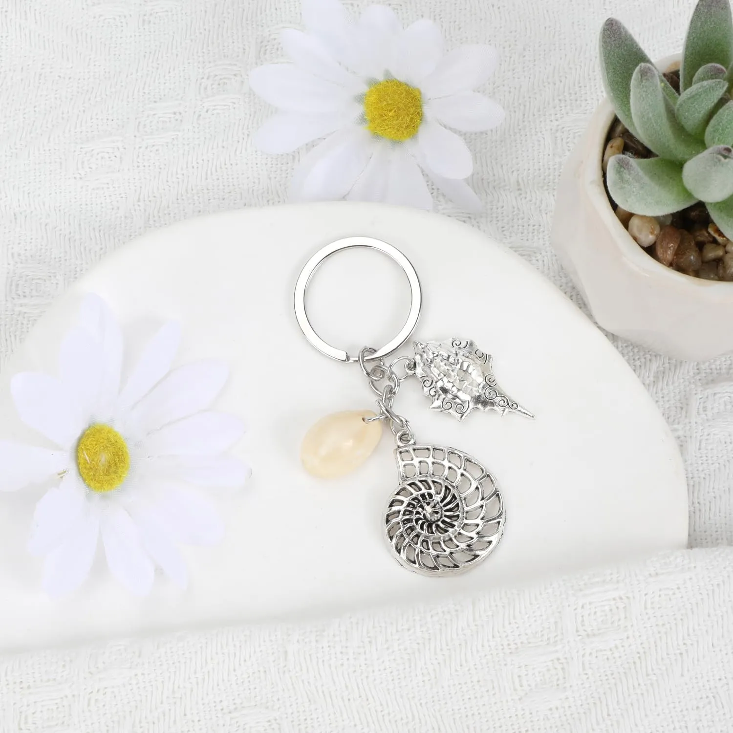 Beach Keychain,Starfish, Shell,Lucky Travel Turtle Keychain for Son,Boyfriend,Husband,Daughter,Mom