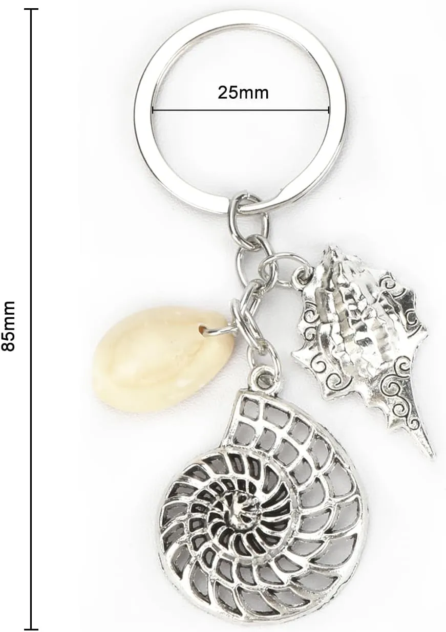 Beach Keychain,Starfish, Shell,Lucky Travel Turtle Keychain for Son,Boyfriend,Husband,Daughter,Mom