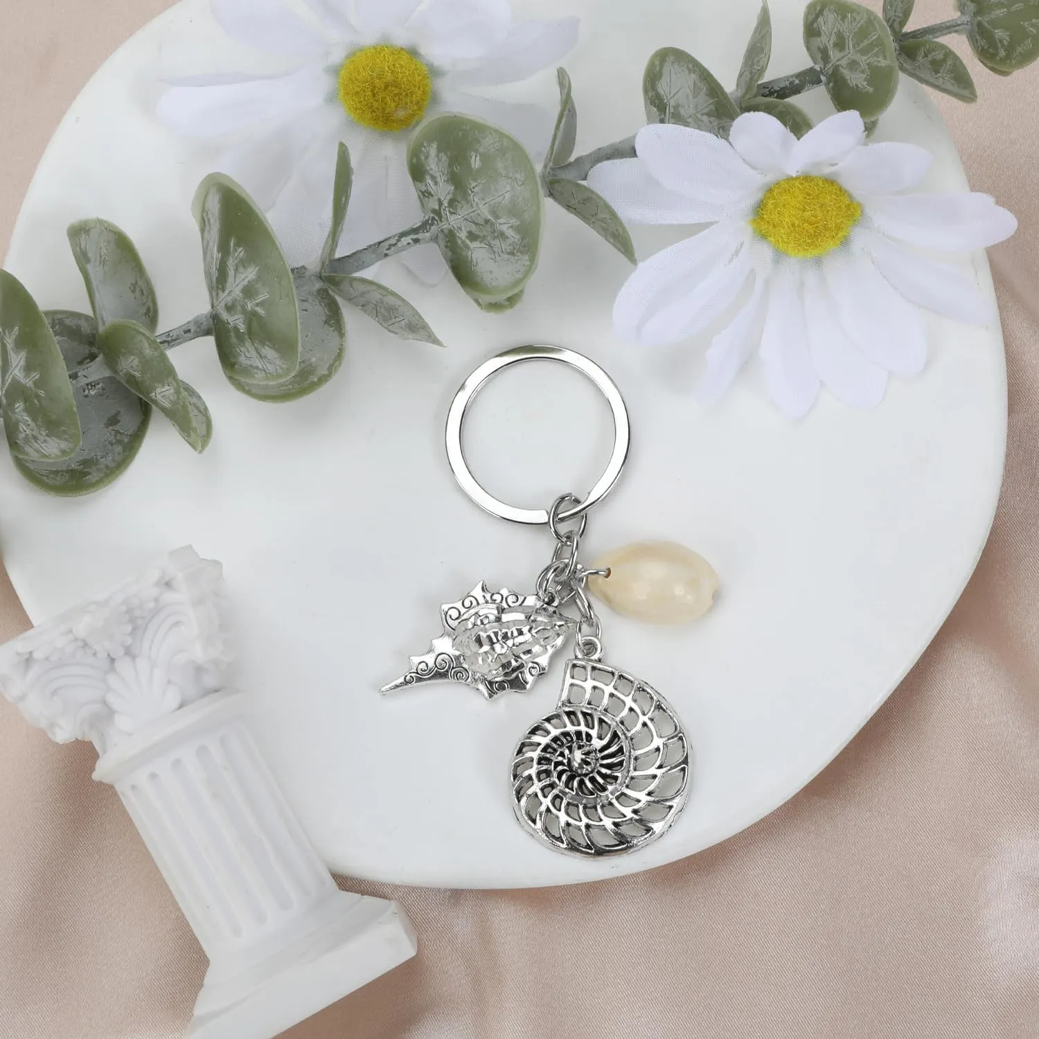 Beach Keychain,Starfish, Shell,Lucky Travel Turtle Keychain for Son,Boyfriend,Husband,Daughter,Mom