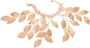 Beaupretty Vintage Style Ear Cuff Earring for Women Non Pierced Metal Leaf Clip with Crystal Accents for Parties Weddings and Daily Wear Versatile Ear Clip Jewelry