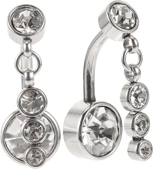 Belly Button Rings for Women 2pcs Gold Plated Belly Ring Set Rhinestone for Parties Clubs