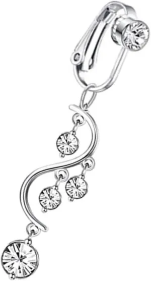 BESPORTBLE Sparkly Belly Button Ring Gold Dangle Non Piercing Body Jewelry Skin Friendly Stainless Steel Navel Ring