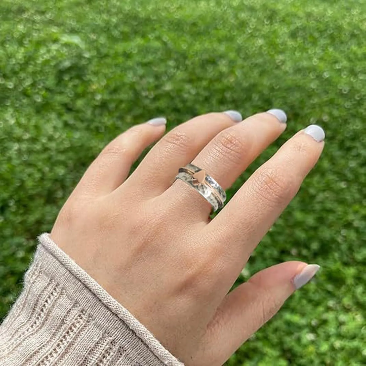 Birthstone Rings for Women Dainty Stackable And Fashionable Electroplated Two Tone Rose Shaped Ladies' Versatile