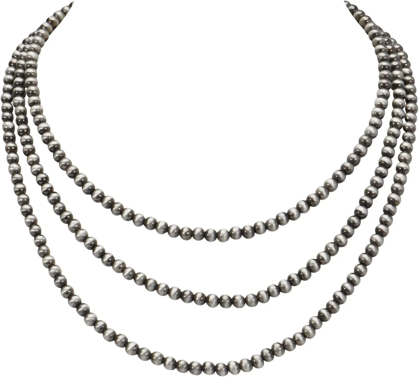 Bocar 3 pcs Navajo Pearl Beads Collar Necklace Set Turquoise Handmade Necklaces Jewelry for Women Gift (NK-10773)