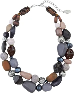 Bocar Chunky Necklaces for Women Trendy, 2 Layer Statement Necklace Fashion Collar Necklace, Handmade Costume Jewelry Women Gifts