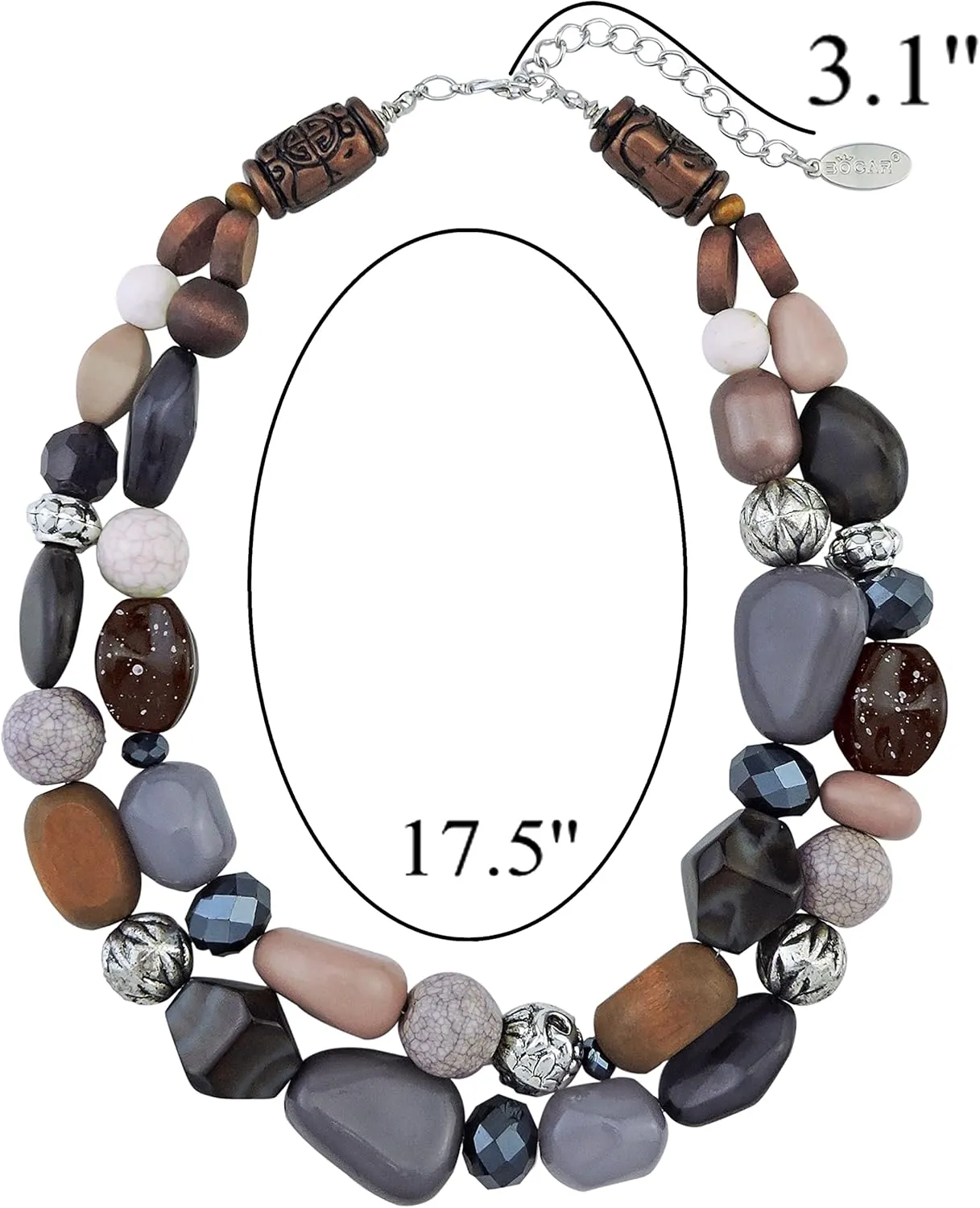 Bocar Chunky Necklaces for Women Trendy, 2 Layer Statement Necklace Fashion Collar Necklace, Handmade Costume Jewelry Women Gifts