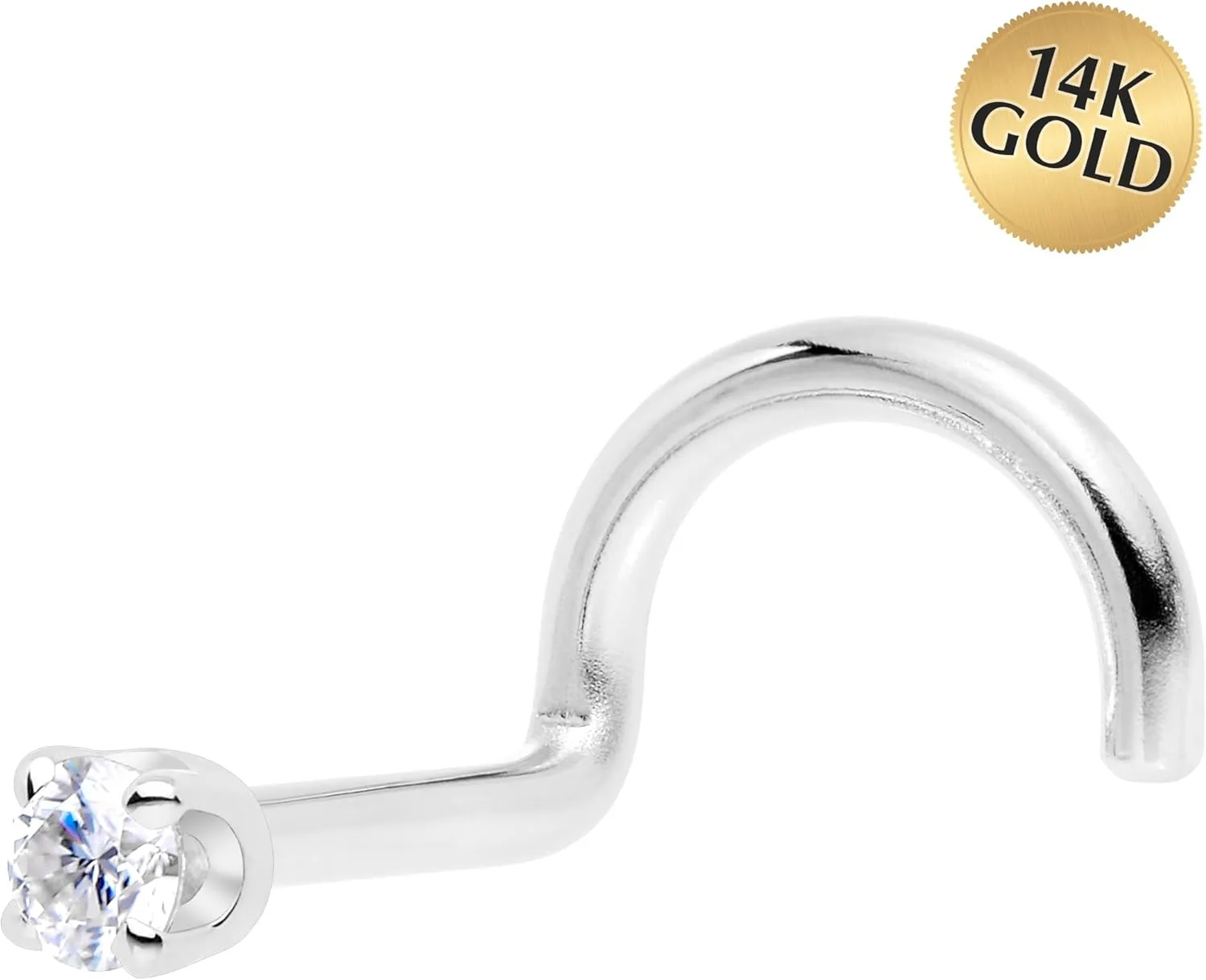 Body Candy 14k Solid Gold Nose Ring Studs - 2mm Lab Grown Diamond Created by MasterJeweler - Left Side Nose Ring 18 Gauge 20 Gauge Real Gold Nose Ring Piercing Jewelry for Women, Men