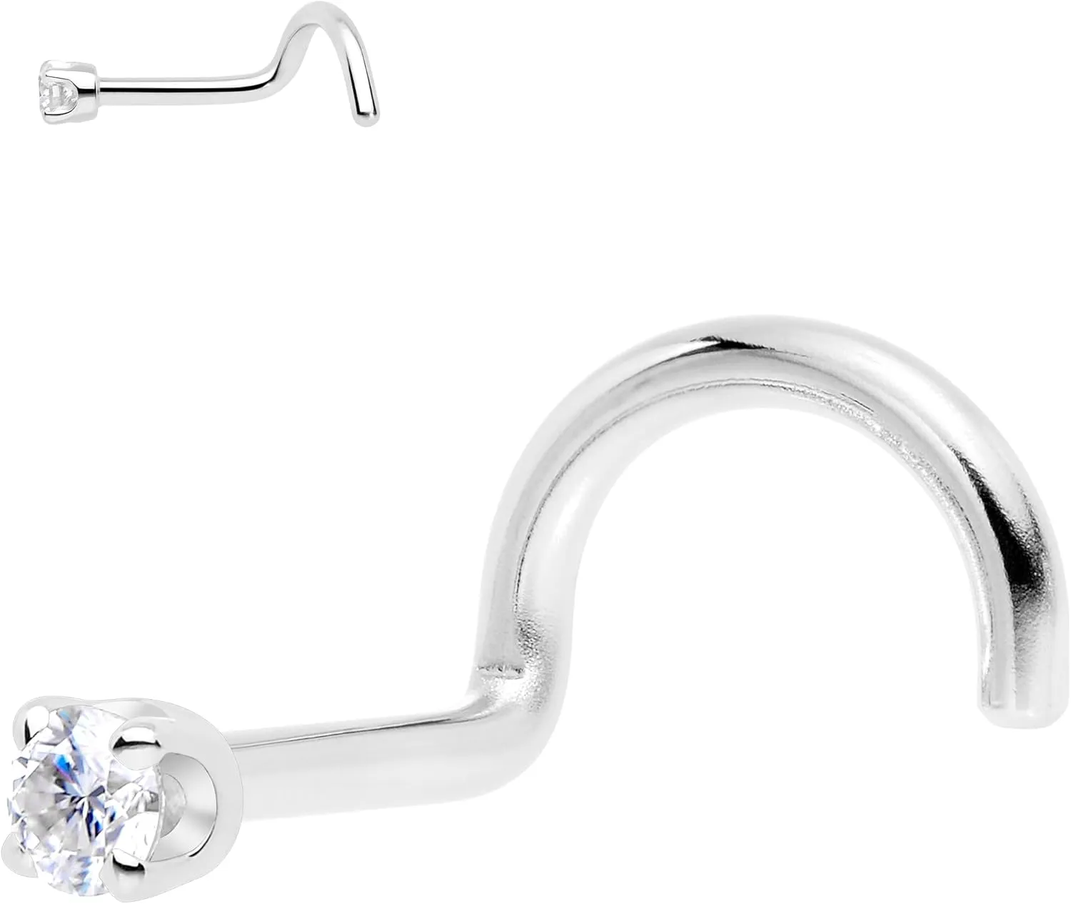 Body Candy 14k Solid Gold Nose Ring Studs - 2mm Lab Grown Diamond Created by MasterJeweler - Left Side Nose Ring 18 Gauge 20 Gauge Real Gold Nose Ring Piercing Jewelry for Women, Men
