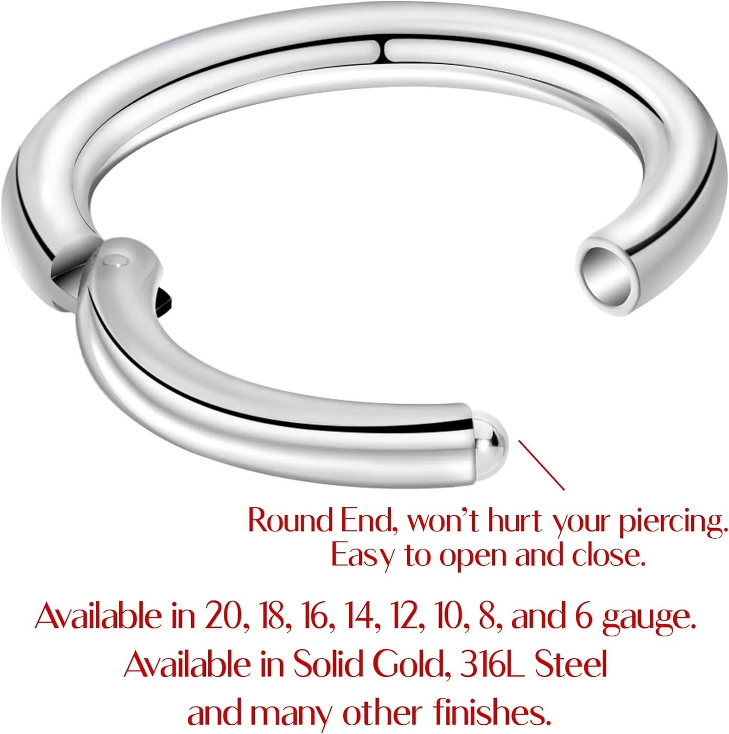 Body Candy Segment Hoop Nose Rings 16 Gauge 316l Surgical Steel Lip Ring Cartilage