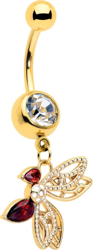 Body Candy Womens 14G 316L Stainless Steel Navel Ring Piercing Drama Butterfly Dangle Belly Button Ring