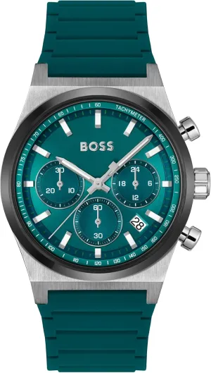 BOSS Men's Chronograph Watch  Candor Collection, Stainless Steel Case, Quartz Movement, Stopwatch Function, Sporty & Elegant Design - Gift for Him