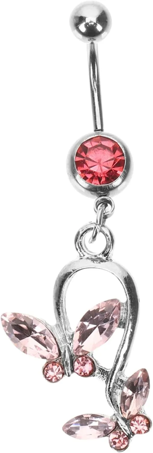 Butterfly Belly Button Navel Ring Fashionable Jewelry for Women Stainless Steel Piercing