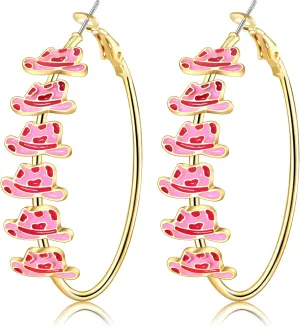 BVGA Western Hoop Earrings for Women Boho Turquoise Vintage Cowgirl Boot HOWDY Silver Statement Large Hoop Earrings Western Jewelry Accessories for Women Cowgirl