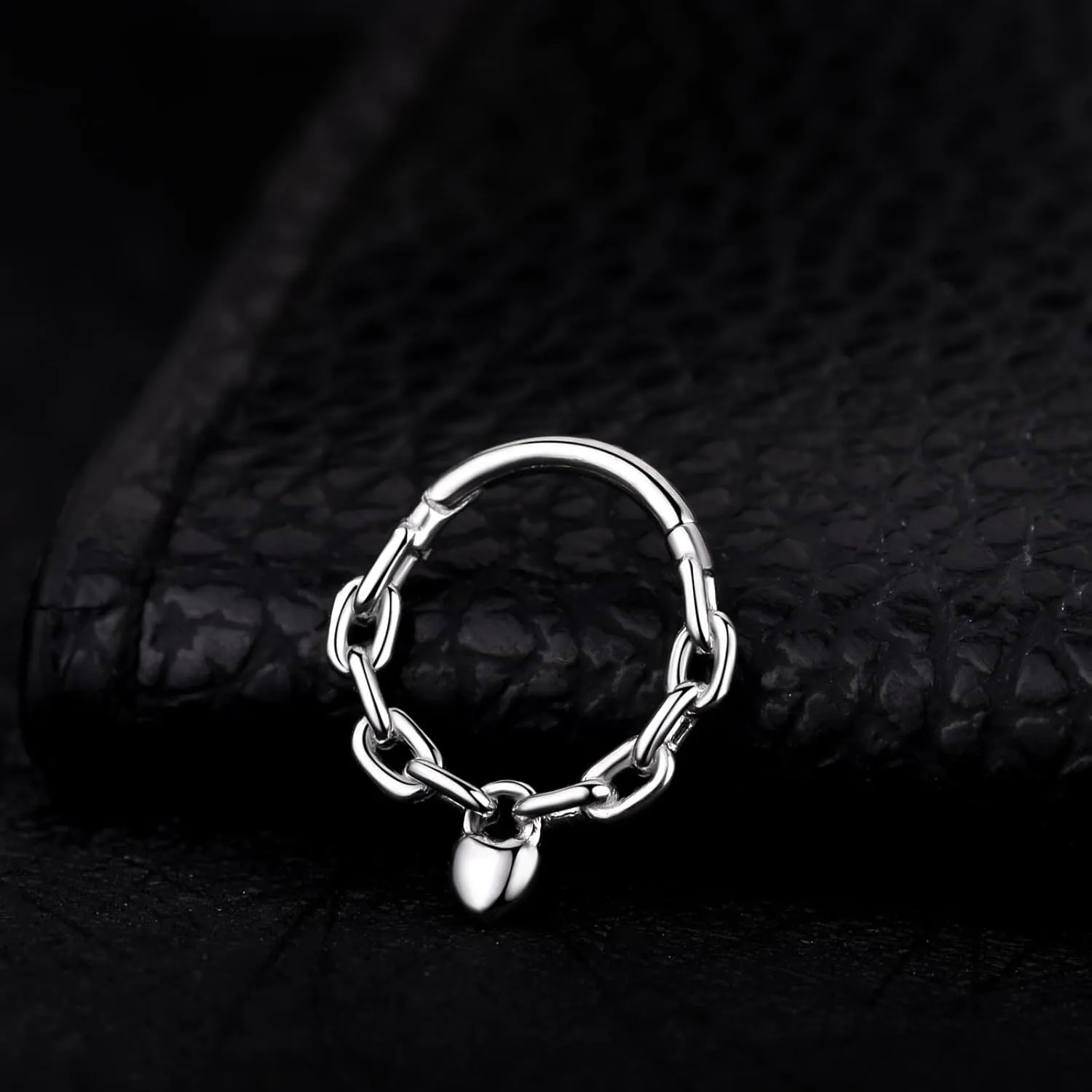Chain Link Septum Rings: 16g 8mm Nose Helix Cartilage Daith Tragus Earring Piercing Ring Hoop, Surgical Steel Nose Ear Clicker Rings Piercing Jewelry For Women Men