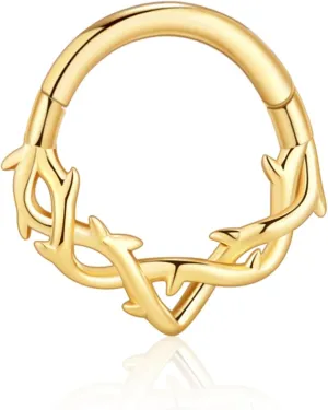 Chain Link Septum Rings: 16g 8mm Nose Helix Cartilage Daith Tragus Earring Piercing Ring Hoop, Surgical Steel Nose Ear Clicker Rings Piercing Jewelry For Women Men