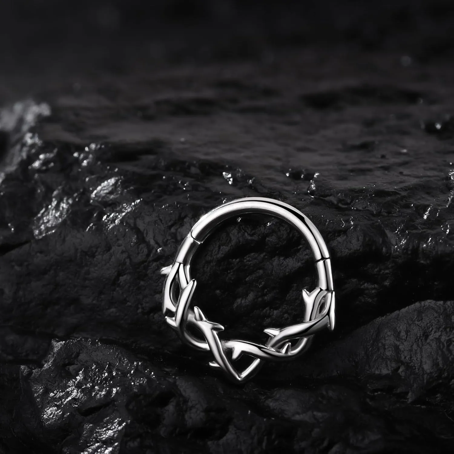 Chain Link Septum Rings: 16g 8mm Nose Helix Cartilage Daith Tragus Earring Piercing Ring Hoop, Surgical Steel Nose Ear Clicker Rings Piercing Jewelry For Women Men