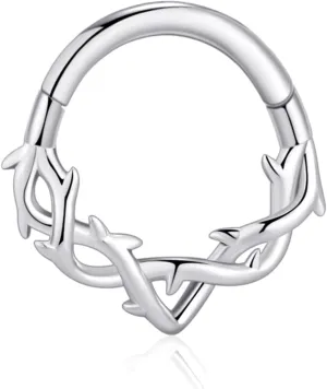 Chain Link Septum Rings: 16g 8mm Nose Helix Cartilage Daith Tragus Earring Piercing Ring Hoop, Surgical Steel Nose Ear Clicker Rings Piercing Jewelry For Women Men